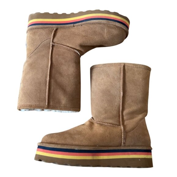 Bearpaw Retro Elle Suede Sheepskin platform boots size 11 - Picture 2 of 9